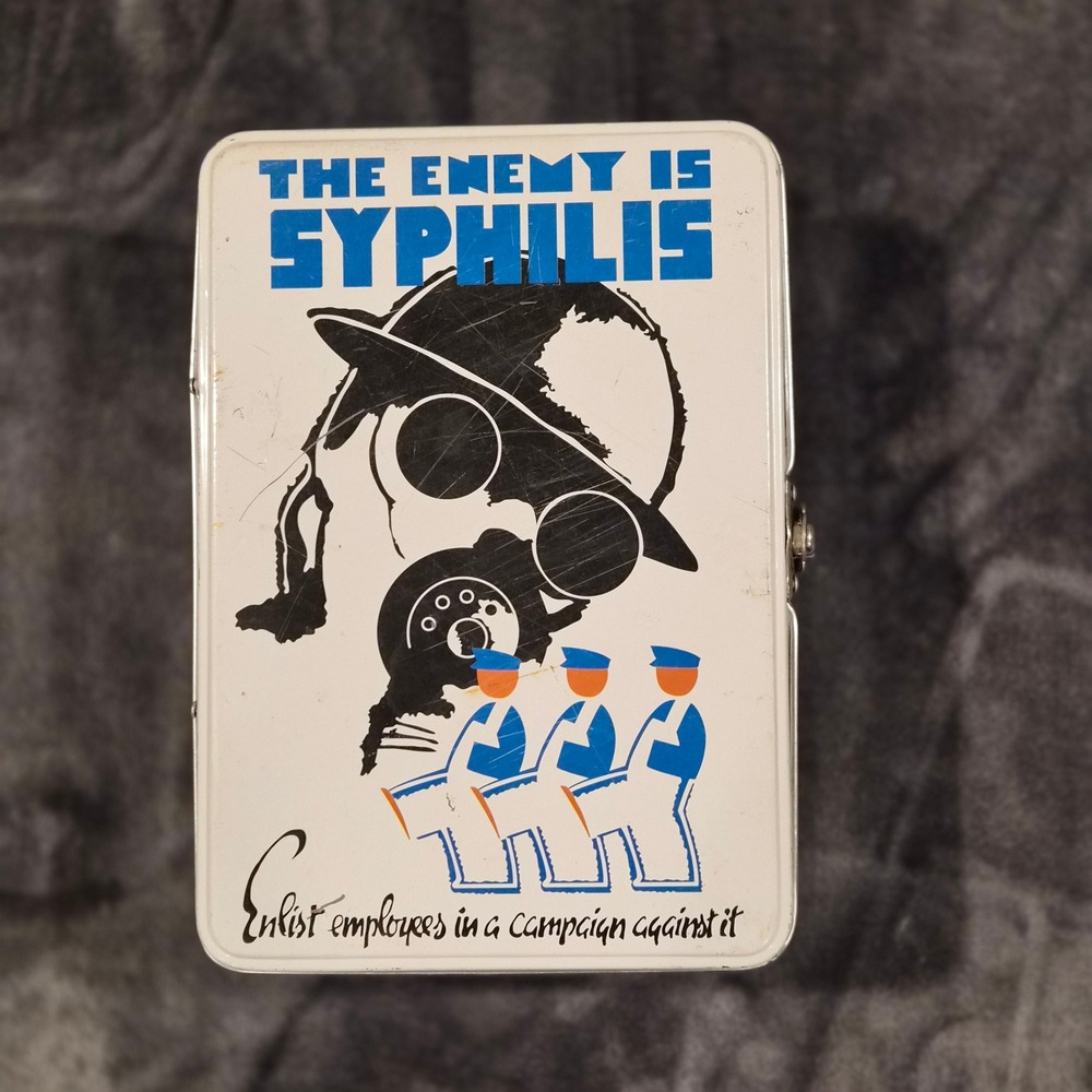 Accoutrements The Enemy Is Syphilis Vintage Style Metal Lunch Box Tin 2000 PSA